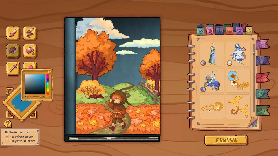 Bookbinding – Dark Cozy Sim screenshot 1