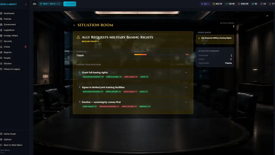 Crisis Cabinet screenshot 3