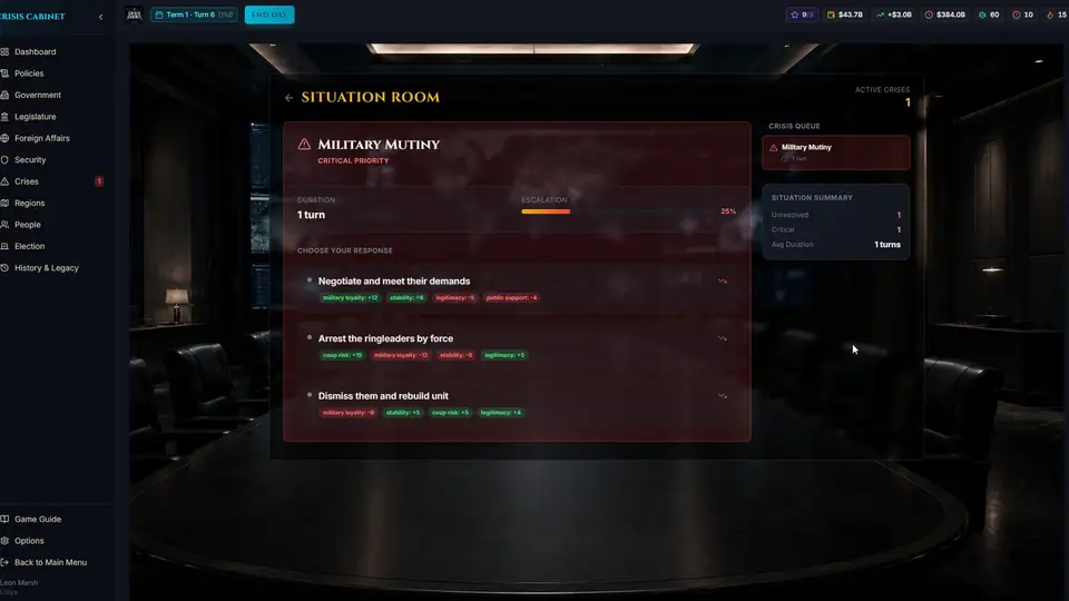 Crisis Cabinet screenshot 4