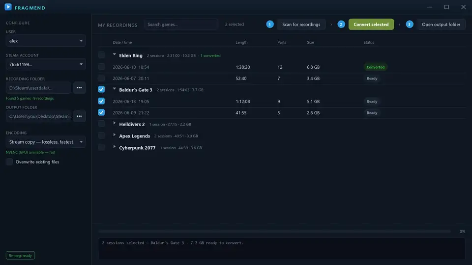 FragMend screenshot 1