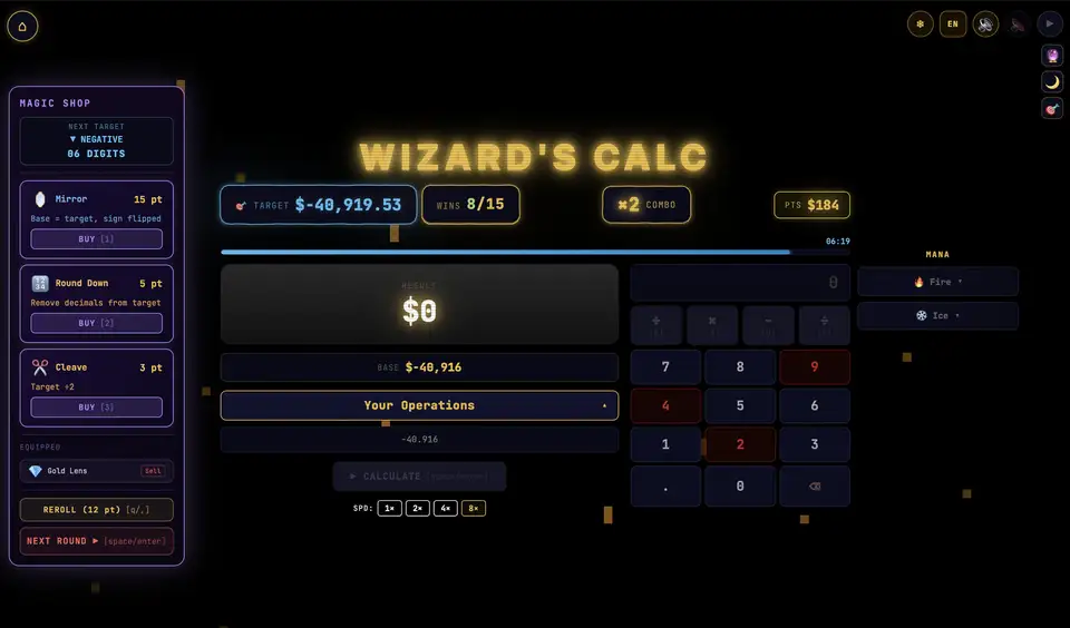 Wizard's Calc screenshot 2