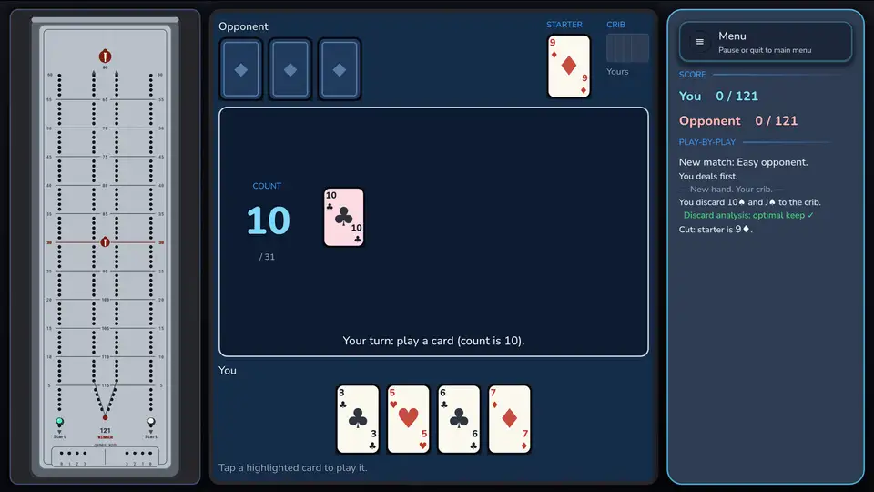 Just Cribbage screenshot 1